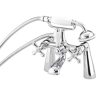 Image of Bristan Colonial Surface-Mounted Bath / Shower Mixer Bathroom Tap Chrome-Plated 