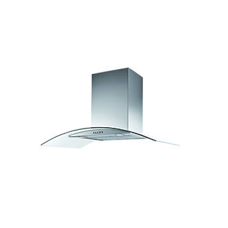 Image of New World GDHA 600CGH Curved Glass Chimney Hood Stainless Steel 600mm 