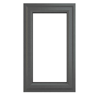 Image of Crystal Left-Hand Opening Clear Double-Glazed Casement Anthracite on White uPVC Window 610mm x 1190mm 