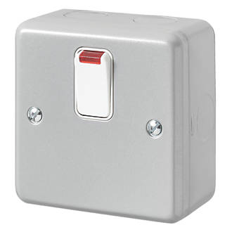 Image of MK Metalclad Plus 20A 1-Gang DP Metal Clad Control Switch with Neon with White Inserts 
