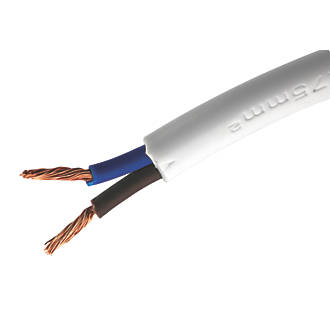 Image of Time 2182Y White 2-Core 0.5mmÂ² Flexible Cable 50m Drum 