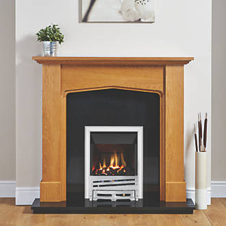 Image of Focal Point Horizon Chrome Rotary Control Inset Gas High Efficiency Fire 500mm x 125mm x 585mm 