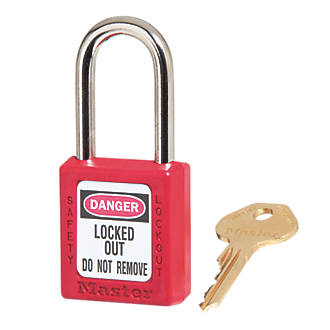 Image of Master Lock Loto Keyed-Alike Safety Lock-Off Padlock Red 20mm x 38mm 