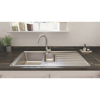 Image of Apollonia 1.5 Bowl Stainless Steel Reversible Sink & Drainer 1004mm x 500mm 