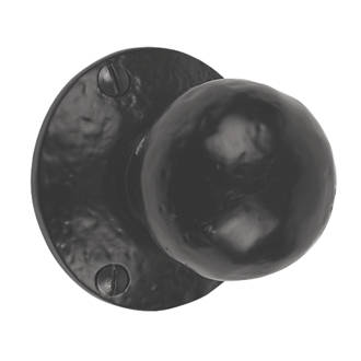 Image of Smith & Locke Round Mortice Knobs 56mm Pair Black 