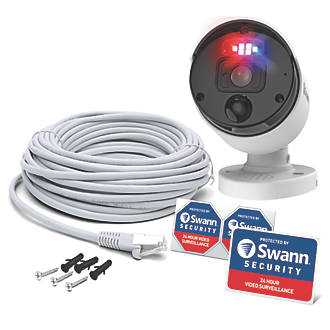 Image of Swann Pro Enforcer SWNHD-1200BE-EU White Wired 12MP Indoor & Outdoor Bullet Add-On Camera for Swann NVR CCTV Kit 