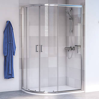 Image of Aqualux Edge 6 Offset Quadrant Shower Enclosure LH/RH Polished Silver 1000 x 800 x 1900mm 