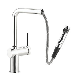 Image of Abode Fraction Pull-Out Spray Mono Mixer Kitchen Tap Chrome 