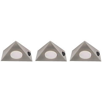 Image of LAP Triangular LED CCT Cabinet Downlight Satin Nickel 15W 3 x 400lm 3 Pack 