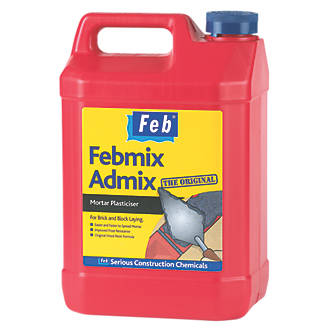 Image of Everbuild Febmix Admix Mortar Plasticiser Dark Brown 5Ltr 