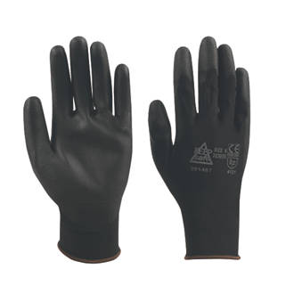 Image of Keep Safe PU Palm Gloves Black Large 