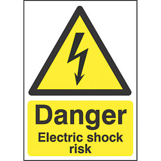 Image of "Danger Electrical Shock Risk" Sign 210mm x 148mm 