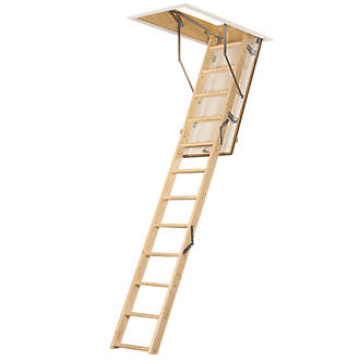 Image of TB Davies EuroFold Insulated 3-Section Timber Loft Ladder 2.8m 