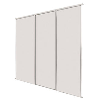 Image of Spacepro Classic 3-Door Sliding Wardrobe Door Kit Cashmere Frame Cashmere Panel 1760mm x 2260mm 