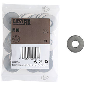 Image of Easyfix A2 Stainless Steel Washers M10 x 1.4mm 50 Pack 