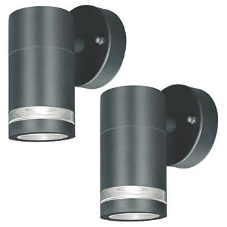 Image of 4lite WiZ Marinus Outdoor Single Direction GU10 Wall Light Anthracite Grey 2 Pack 
