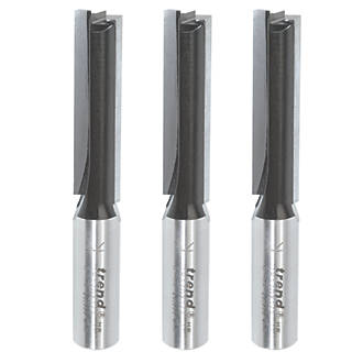 Image of Trend TR/PACK/3 1/2" Shank Double-Flute Straight Kitchen Worktop Plunge Cutters 12.7mm x 50mm 3 Pack 