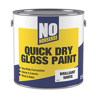 Image of No Nonsense Gloss Pure Brilliant White Acrylic Water-Based Paint 2.5Ltr 