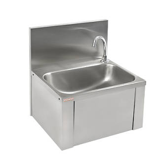 Image of SCRANMX206 Knee Operated Wall-Hung Washbasin 1 Tap Hole 460mm 