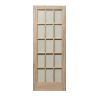 Image of Traditional Knotty 15-Clear Light Unfinished Pine Wooden Traditional Internal Door 1981mm x 838mm 
