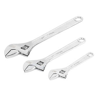 Image of Forge Steel Adjustable Wrench Set 3 Pieces 
