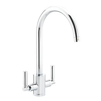 Image of Streame by Abode Brolle Swan Dual-Lever Mono Mixer Kitchen Tap Chrome 