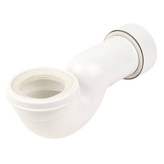 Image of FloPlast Rigid 90Â° Space Saving Pan Connector White 354mm 
