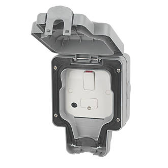 Image of MK IP66 13A Weatherproof Outdoor Switched Fused Spur & Flex Outlet 