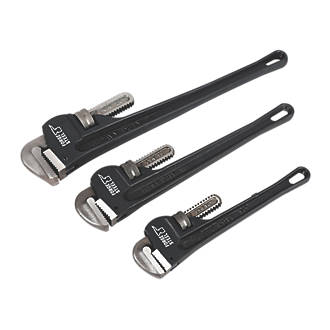 Image of Forge Steel Pipe Wrench Set 3 Pieces 
