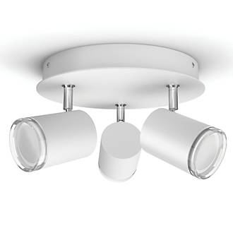Image of Philips Hue Ambiance Adore LED Round 3-Light Smart Triple Bathroom Spotlight White 5W 350lm 
