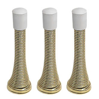 Image of Smith & Locke Cylinder Door Stops 24 x 79mm Polished Brass 3 Pack 
