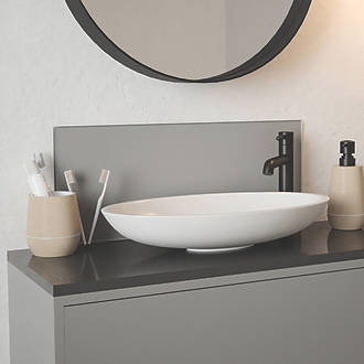 Image of Splashback Self-Adhesive Bathroom Splashback Matt Grey 600mm x 250mm x 4mm 