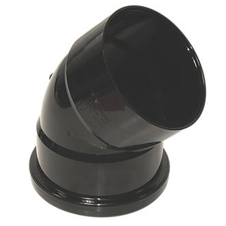 Image of FloPlast Push-Fit 135Â° Double Socket Top Offset Bend Black 110mm 