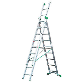 Image of TB Davies Heavy-Duty 3-Section 4-Way Aluminium Combination Ladder 6.25m 