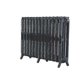 Image of Arroll Montmartre 3-Column Cast Iron Radiator 760mm x 1074mm Black / Silver 6387BTU 