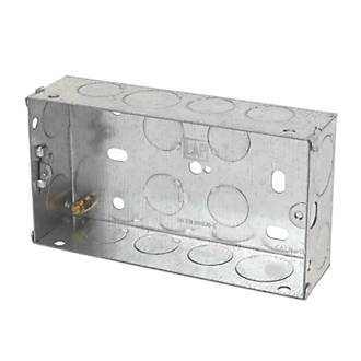 Image of LAP 2-Gang Galvanised Steel Installation Boxes 35mm 10 Pack 