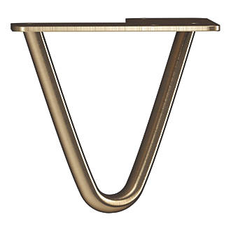 Image of Rothley 2-Pin Hairpin Worktop Leg Antique Brass 100mm 