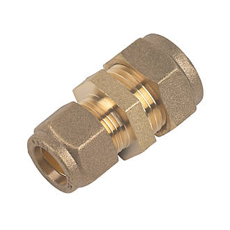 Image of Flomasta Brass Compression Reducing Coupler 15mm x 12mm 