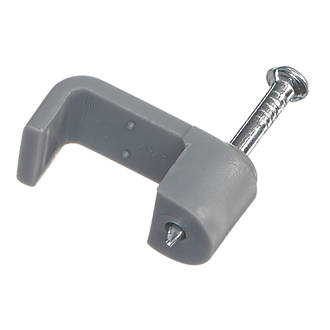 Image of Deta Grey Flat Single Twin & Earth Cable Clips 6mm 100 Pack 