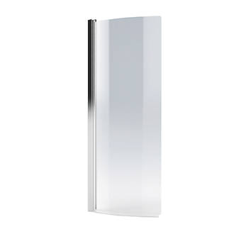 Image of Aqualux Shine Semi-Framed Silver Curved Bathscreen 1500mm x 720mm 