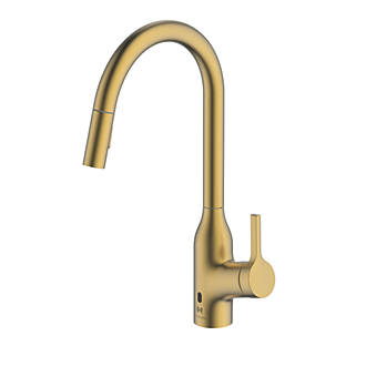 Image of Clearwater Amelio AML10BB Battery-Powered Sensor Tap with Twin Spray Pull-Out Brushed Brass PVD 