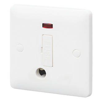 Image of MK Base 13A Unswitched Fused Spur & Flex Outlet with Neon White with White Inserts 