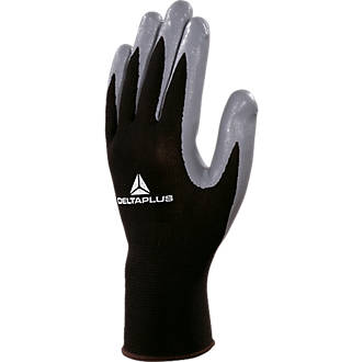 Image of Delta Plus VE712GR Nitrile-Coated Palm Gloves Grey X Large 