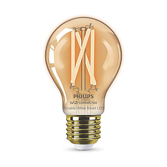 Image of Philips Filament Amber E27 ES A60 LED Smart Light Bulb 7W 640lm 