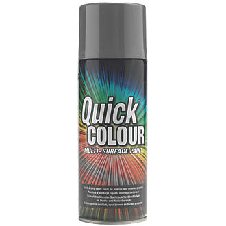 Image of Quick Colour Spray Paint Gloss Grey 400ml 