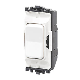 Image of MK Grid Plus 20A 2-Way Grid Light Switch White with Colour-Matched Inserts 