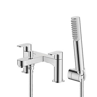 Image of Swirl Sheppey Deck-Mounted Dual-Lever Bath Shower Mixer Chrome 