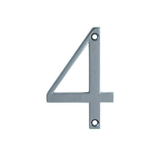 Image of Fab & Fix Door Numeral 4 Polished Chrome 80mm 