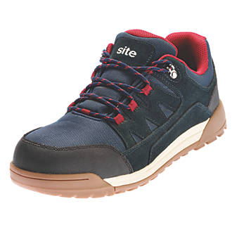 Image of Site Scoria Safety Trainers Navy Blue & Red Size 8 