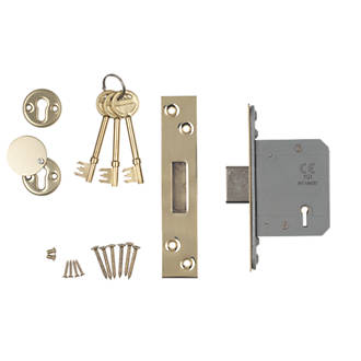 Image of Smith & Locke Fire Rated Stainless Brass BS 5-Lever Mortice Deadlock 65mm Case - 45mm Backset 